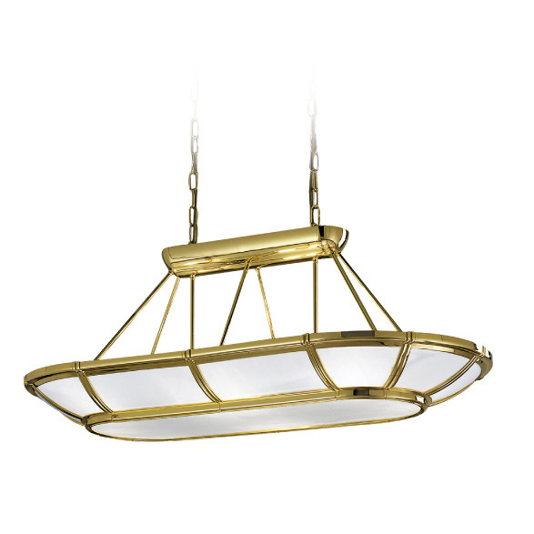 Gold Plated Finish Pendant Light Opal Glass