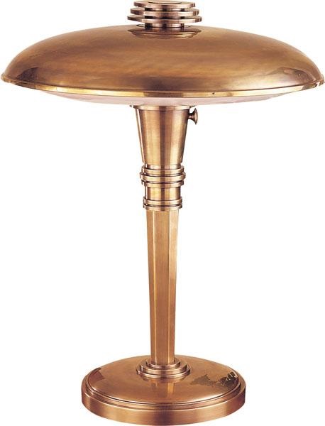 Antique-Burnished Brass Accents Art Deco Table Lamp