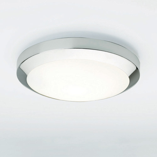 300 With A Modern Flush Ceiling Light With Opal Glass Cover